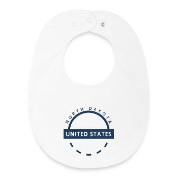 North Dakota emblem motif - Baby Organic Bib - white - Front