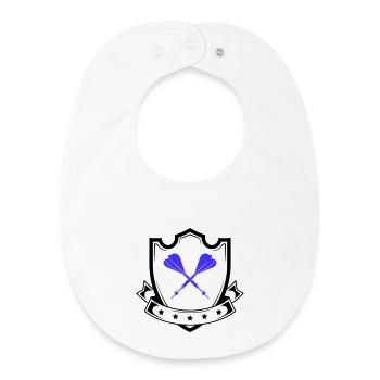 Blue Cross Darts Design - Baby Organic Bib - white - Front