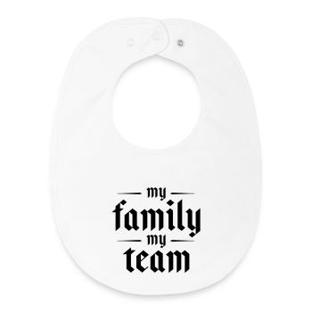 Mon équipe familiale dit - Bavoir bébé bio - blanc - Devant