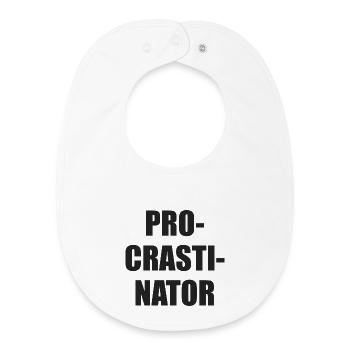 Procrastinator Typo Block - Baby Organic Bib - white - Front