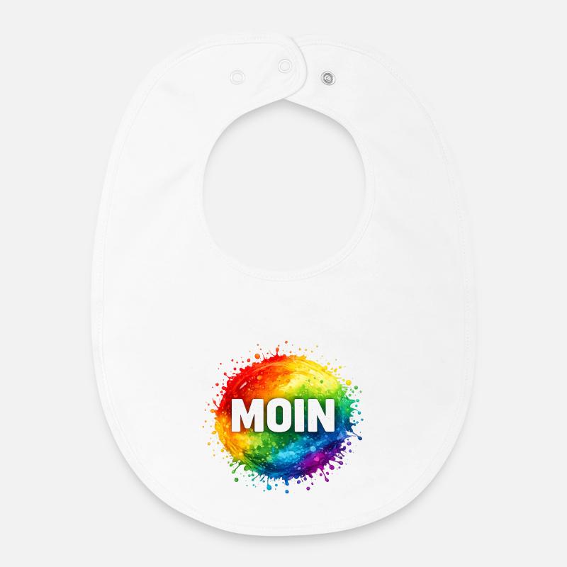Moin dans la cascade arc-en-ciel - Bavoir bébé bio - blanc