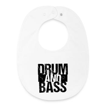 Conception audacieuse du logo Drum and Bass - Bavoir bébé bio - blanc - Devant