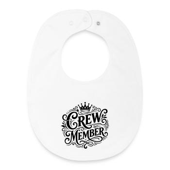 Crew Mitglied Krone - Baby Organic Lätzchen - Weiß - Vorne