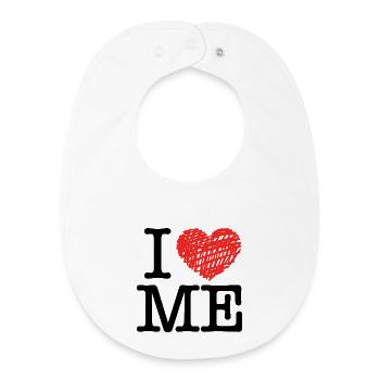 I love me - Bavoir bébé bio - blanc - Devant