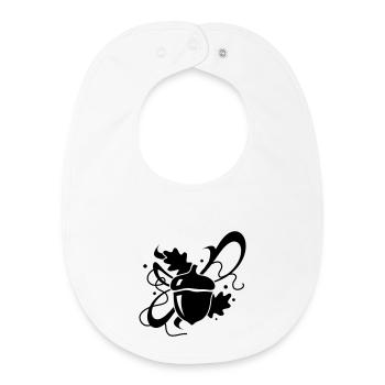 Acorn with oak leaves - Baby Organic Bib - white - Front