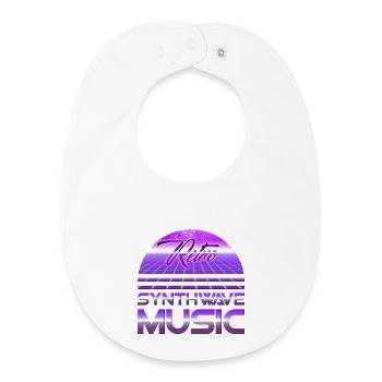 80s Neon Retro Synthwave Music Electronic Wave - Baby Organic Bib - white - Front