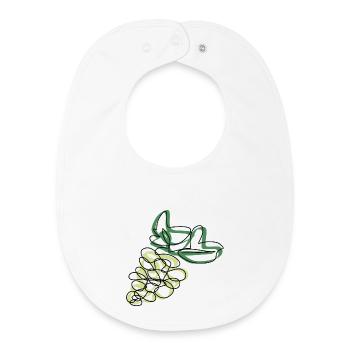Lineart Grapes - Baby Organic Bib - white - Front
