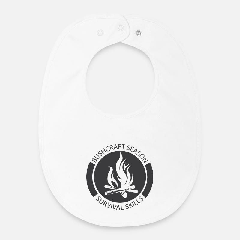 Icône de feu de camp de brousse icône de logo graphique - Bavoir bébé bio - blanc