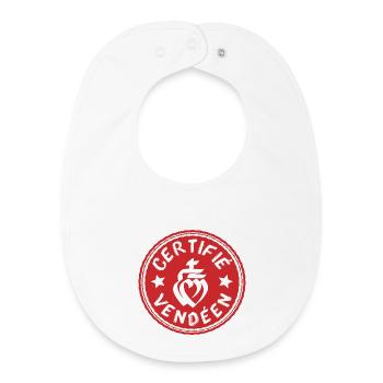 Logo certifié vendéen rouge et blanc - Bavoir bébé bio - blanc - Devant