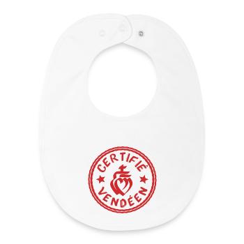 Logo certifié vendéen blanc rouge - Bavoir bébé bio - blanc - Devant