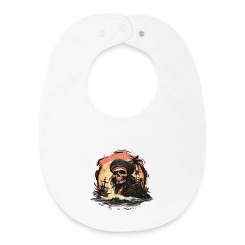Pirate du crâne - Bavoir bébé bio - blanc - Devant