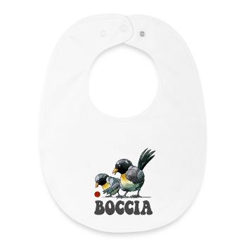 Boccia player bird with boccia balls Boccia - Baby Organic Bib - white - Front