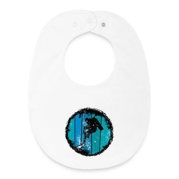 Blue Summit Silhouette - Baby Organic Bib - white - Front