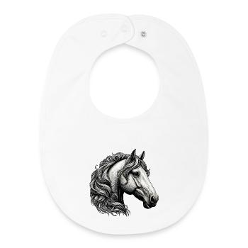 Horse - Baby Organic Bib - white - Front
