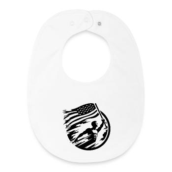USA Patriot Hero Flag Grunge Vintage Look - Baby Organic Bib - white - Front