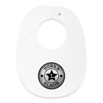 Hooray 1st Class - Star Emblem - Silver Black - Baby Organic Bib - white - Front
