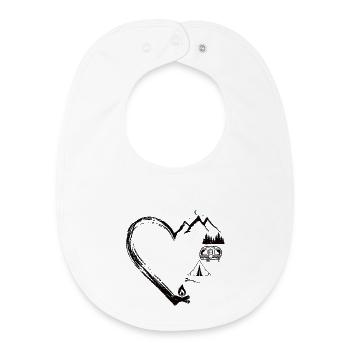Conception de patch de camping Mountain Heart - Bavoir bébé bio - blanc - Devant