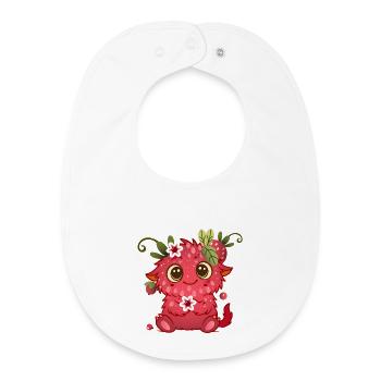 Monstre mignon au design framboise - Bavoir bébé bio - blanc - Devant