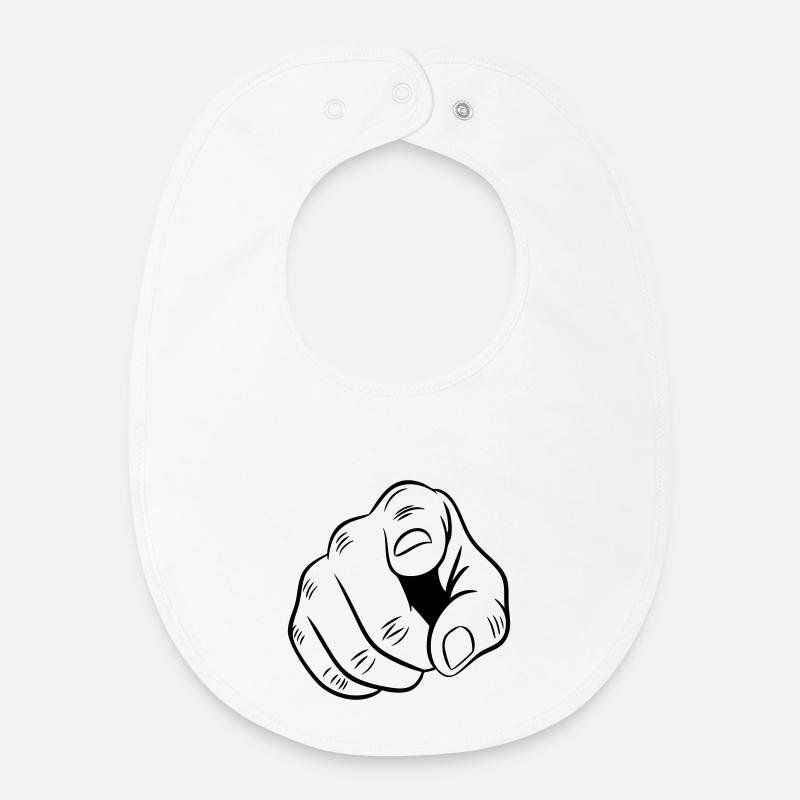 Illustration de main pointée - Bavoir bébé bio - blanc