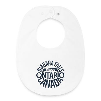 Niagara Falls Ontario Canada Circular Logo - Baby Organic Lätzchen - Weiß - Vorne