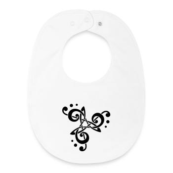 musical note in triskelion - Baby Organic Bib - white - Front