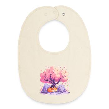 Schlaffuchs unter Kirschbaum - Baby Organic Lätzchen - Natur - Vorne
