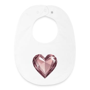 PINK DIAMOND HEART – Frieden & Liebe - Baby Organic Lätzchen - Weiß - Vorne