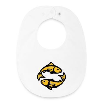 Pisces Zodiac - Baby Organic Bib - white - Front
