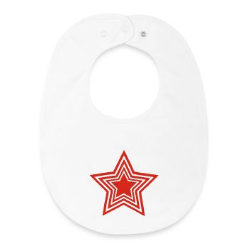Infinite Red Star - Baby Organic Bib - white - Front
