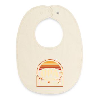 Grandpa 2026 | Grandpa-to-be - Baby Organic Bib - soft Ecru - Front