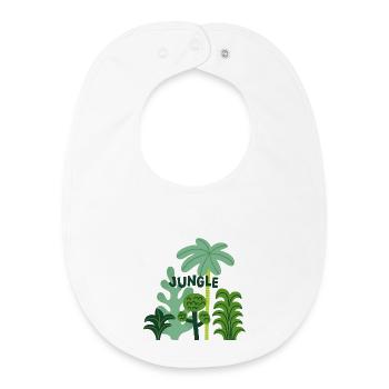 Conception estivale des plantes tropicales de la nature de la jungle - Bavoir bébé bio - blanc - Devant