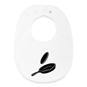 Pancake Flip Skillet Silhouette - Baby Organic Lätzchen - Weiß - Vorne