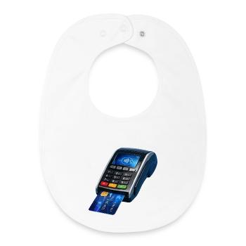 Contactless Payment Terminal Design - Baby Organic Bib - white - Front