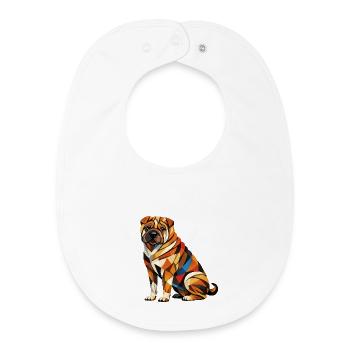 Shar pei Geometrisch - Baby Organic Lätzchen - Weiß - Vorne