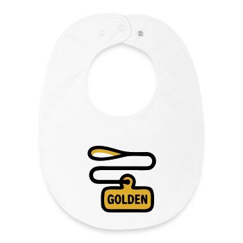 Dog Leash Golden Retriever Walk - Baby Organic Bib - white - Front