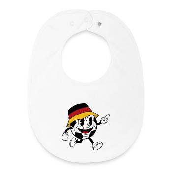 Deutschland Fußball Fan Retro Comic Maskottchen - Baby Organic Lätzchen - Weiß - Vorne