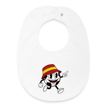 Spanien Fußball Fan Retro Comic Maskottchen - Baby Organic Lätzchen - Weiß - Vorne