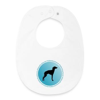 Lévrier italien - Bavoir bébé bio - blanc - Devant