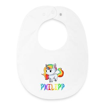 Einhorn Philipp - Baby Organic Lätzchen - Weiß - Vorne