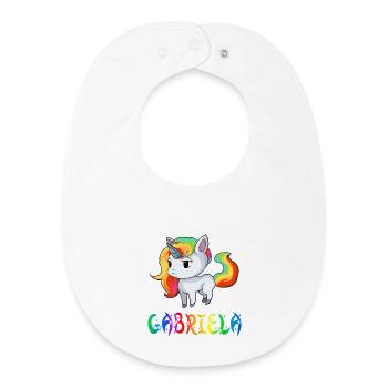 Einhorn Gabriela - Bavoir bébé bio - blanc - Devant