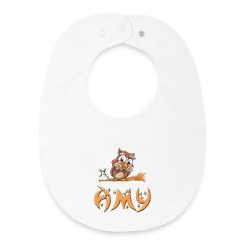 Eule Amy - Baby Organic Lätzchen - Weiß - Vorne