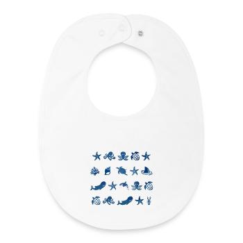 Seamarks Animaux marins - Bavoir bébé bio - blanc - Devant