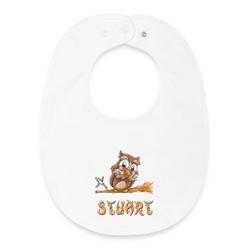 Owl Stuart - Bavoir bébé bio - blanc - Devant