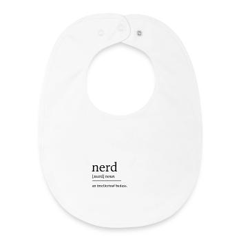 Nerd nerd - Bavoir bébé bio - blanc - Devant