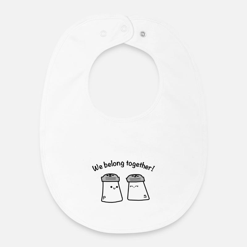Love relationship salt pepper - Baby Organic Bib - white