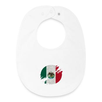 Mexiko Kreis / Flagge Geschenk - Baby Organic Lätzchen - Weiß - Vorne