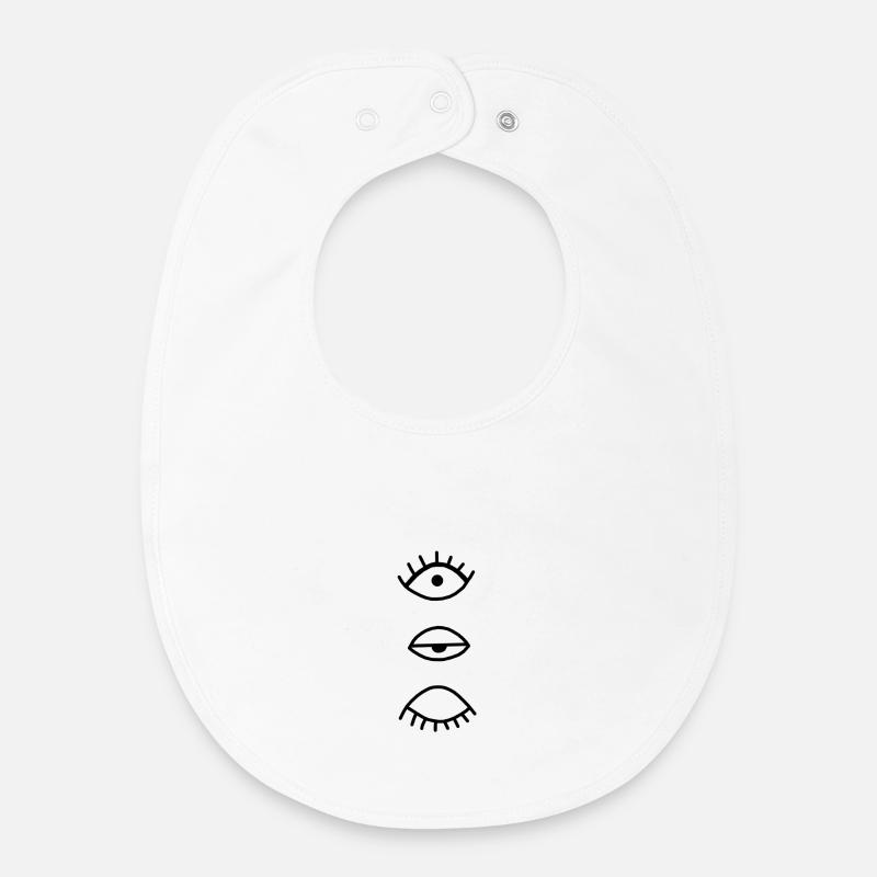 œil - Bavoir bébé bio - blanc