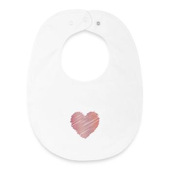 Look Pink Heart Doodle – Motif romantique - Bavoir bébé bio - blanc - Devant
