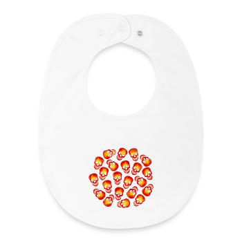 Verrückte Totenköpfe / Crazy Halloween Skulls - Baby Organic Lätzchen - Weiß - Vorne
