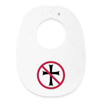 zone de bouclier interdite, aucun symbole d'église ne traverse Jésus - Bavoir bébé bio - blanc - Devant